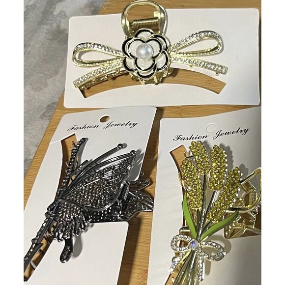 Set‎ Of 3 Beautiful High Quality Metal Claw Hair Clips - Picture 1 of 5